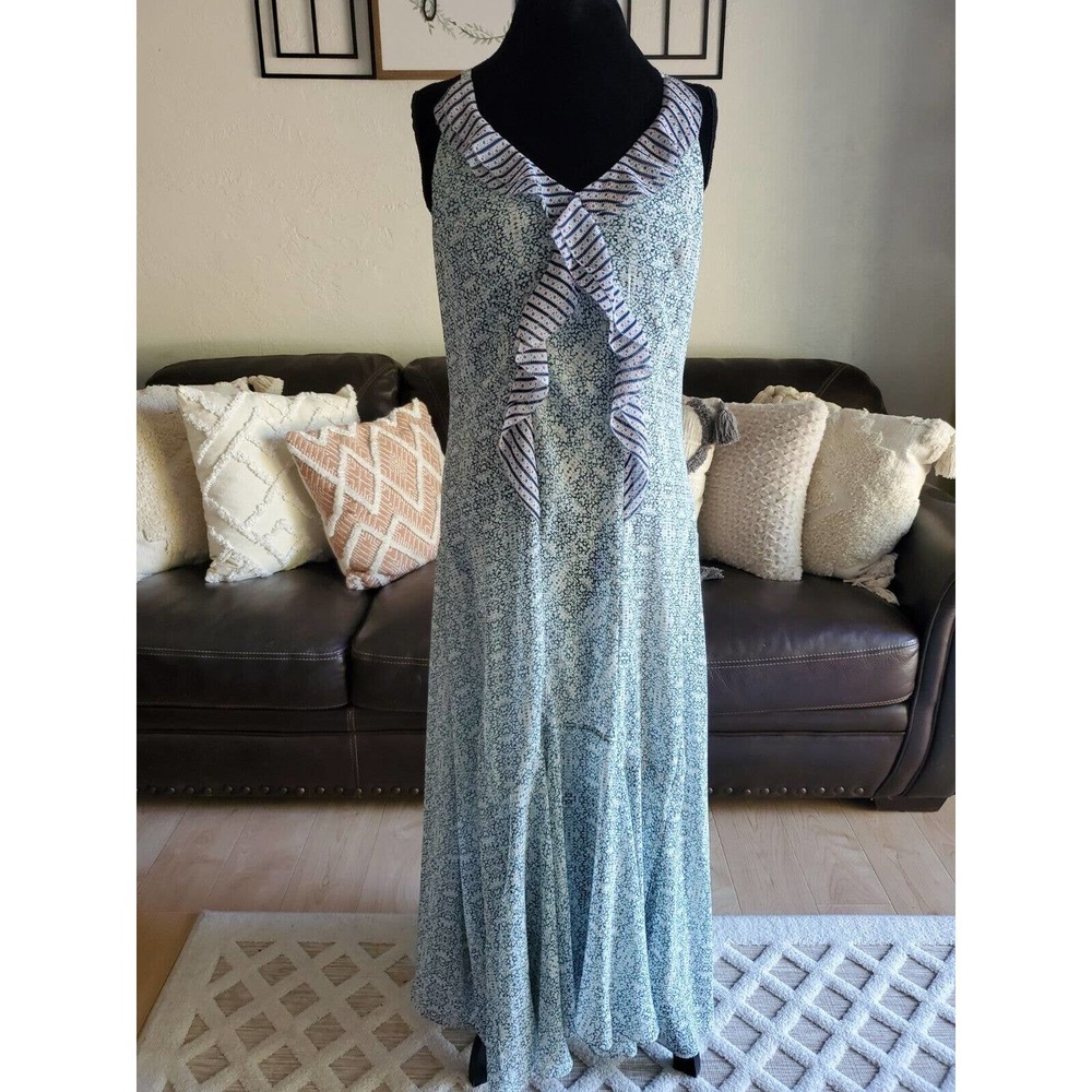 Cabi Garden Party Floral Print Ruffled Maxi Dress Women's Size 8 Boho Chic - Picture 6 of 12